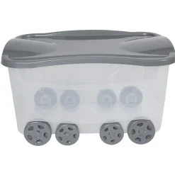 Coffre de rangement gris enfant 47,5 L