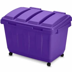 Coffre de rangement sur roulettes violet 160 L