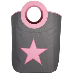 Coffre pliable gris étoile rose