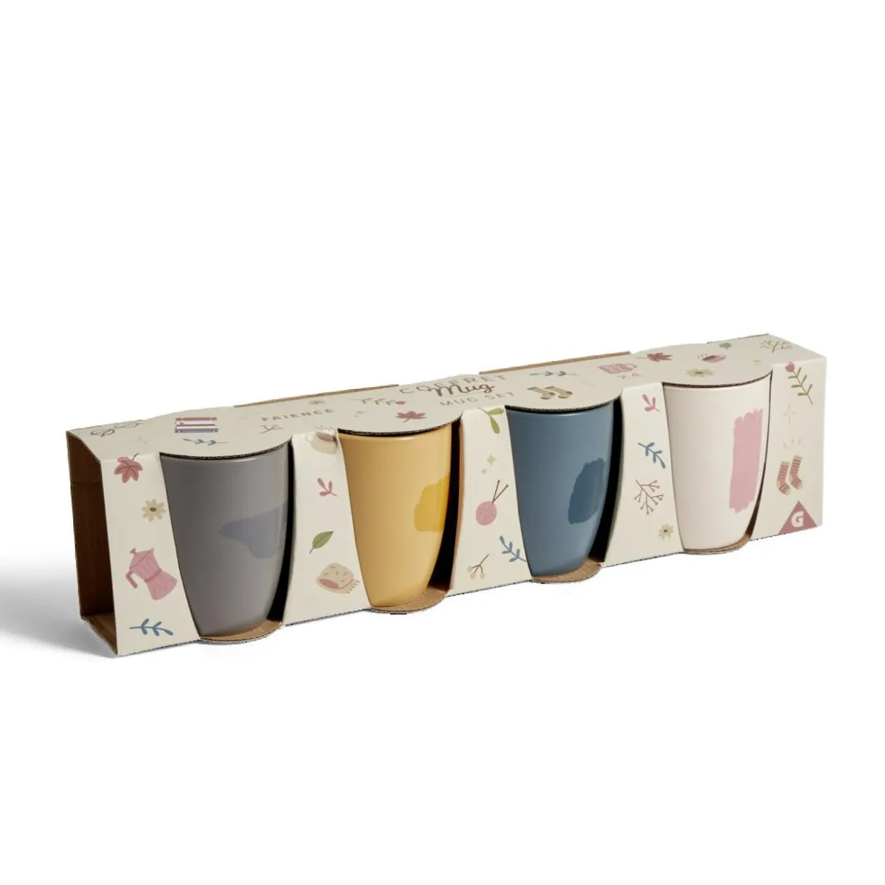 Coffret 4 mug faïence 35cl
