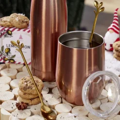 Coffret 6 petites cuillères inox doré