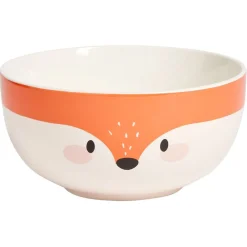 Coffret bol et mug en porcelaine renard orange