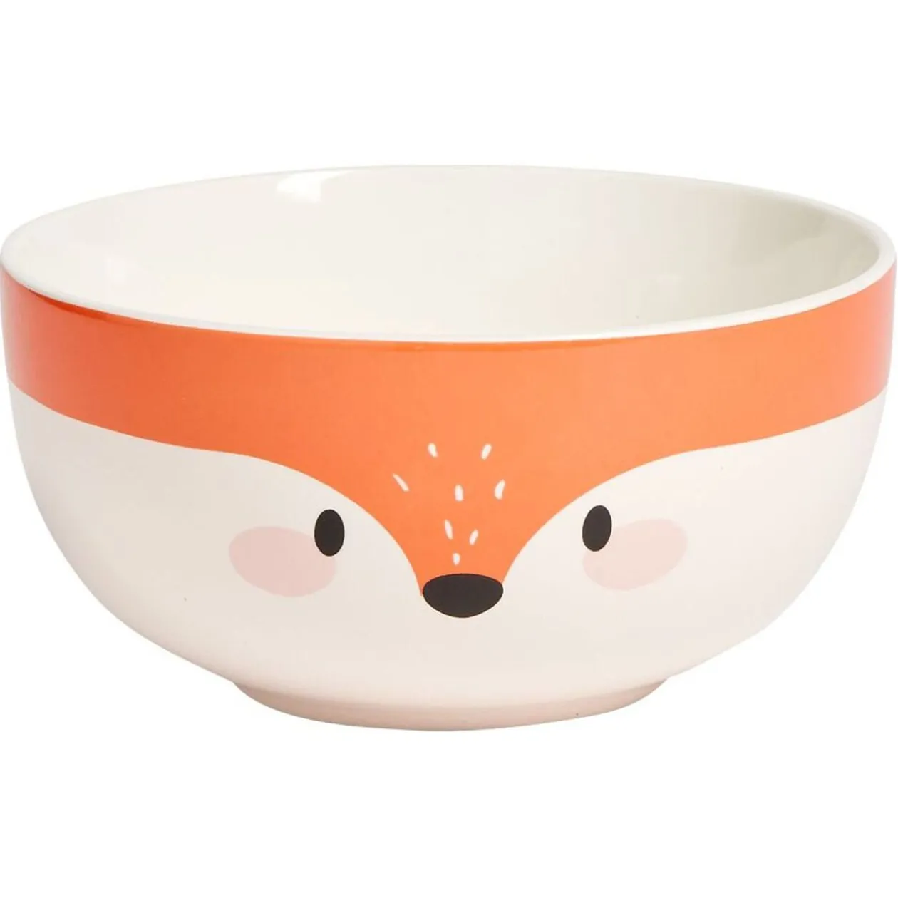 Coffret bol et mug en porcelaine renard orange