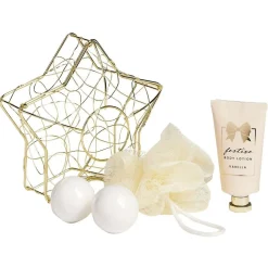 Coffret cadeau cage de bain 3 accessoires senteur vanille