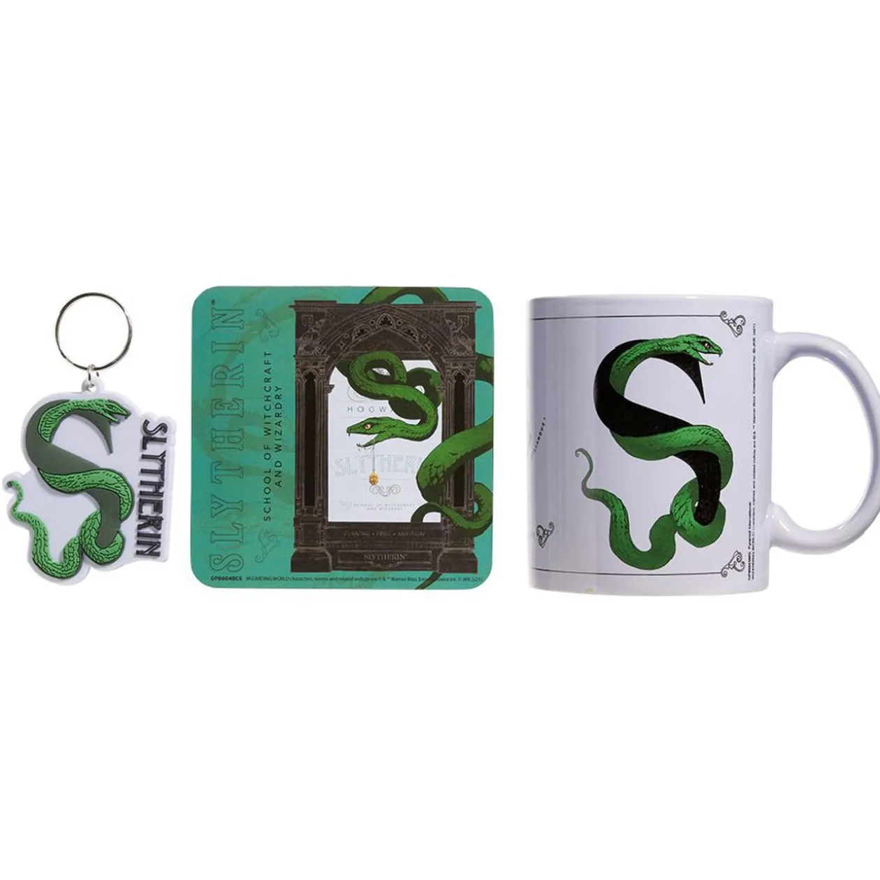 Coffret cadeau Harry Potter Serpentard mug sous-verre porte-clé 3pcs