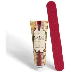 Coffret crème pour les mains cannelle et orange avec lime à ongles