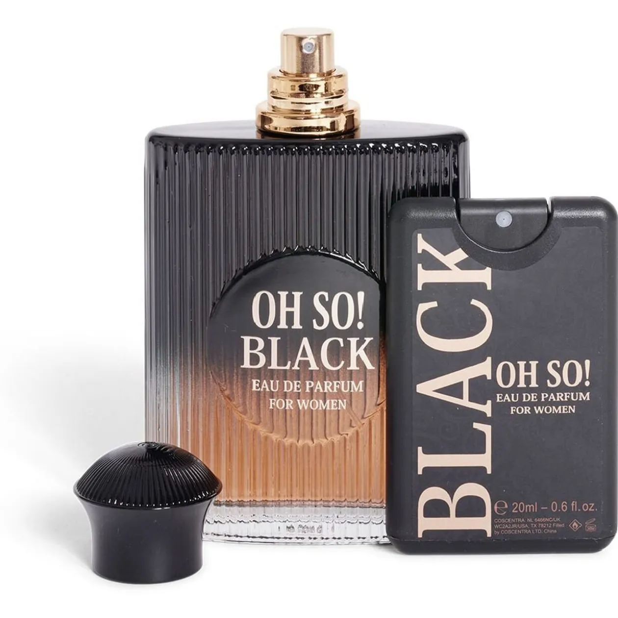 Coffret eau de parfum femme OH SO BLACK 100ml avec flacon de poche 20ml
