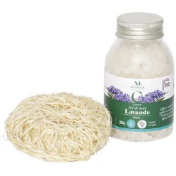 Coffret Mességué sel de bain lavande et éponge chanvre 100% naturel