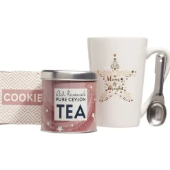 Coffret Mug XXL avec boisson et gourmandises Noël pailleté