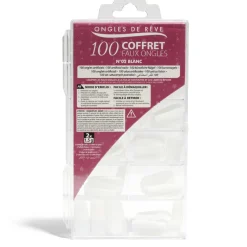 Coffret ongles de rêves 100 faux ongles N°2 blanc colle incluse