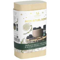 Coffret rituel songe Mességué diffuseur pierre volcanique et synergie huile essentielle