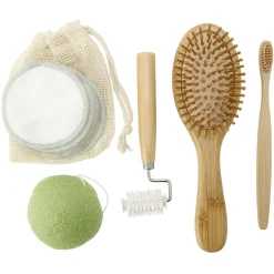 Coffret salle de bain en bambou 6 pièces