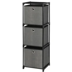 Colonne de rangement en métal avec 3 paniers gris