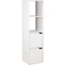 Colonne étagère Adam bois blanc 2 niches 2 portes H.120 cm
