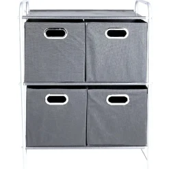 Commode 4 tiroirs noire et grise