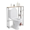 Contour WC 3 niveaux bois et métal noir