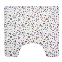 Contour WC PVC motif terrazzo blanc marron bleu 49,5x15cm