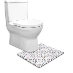 Contour WC PVC motif terrazzo blanc marron bleu 49,5x15cm