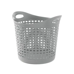 Corbeille à linge cylindrique effet tressé 30 L