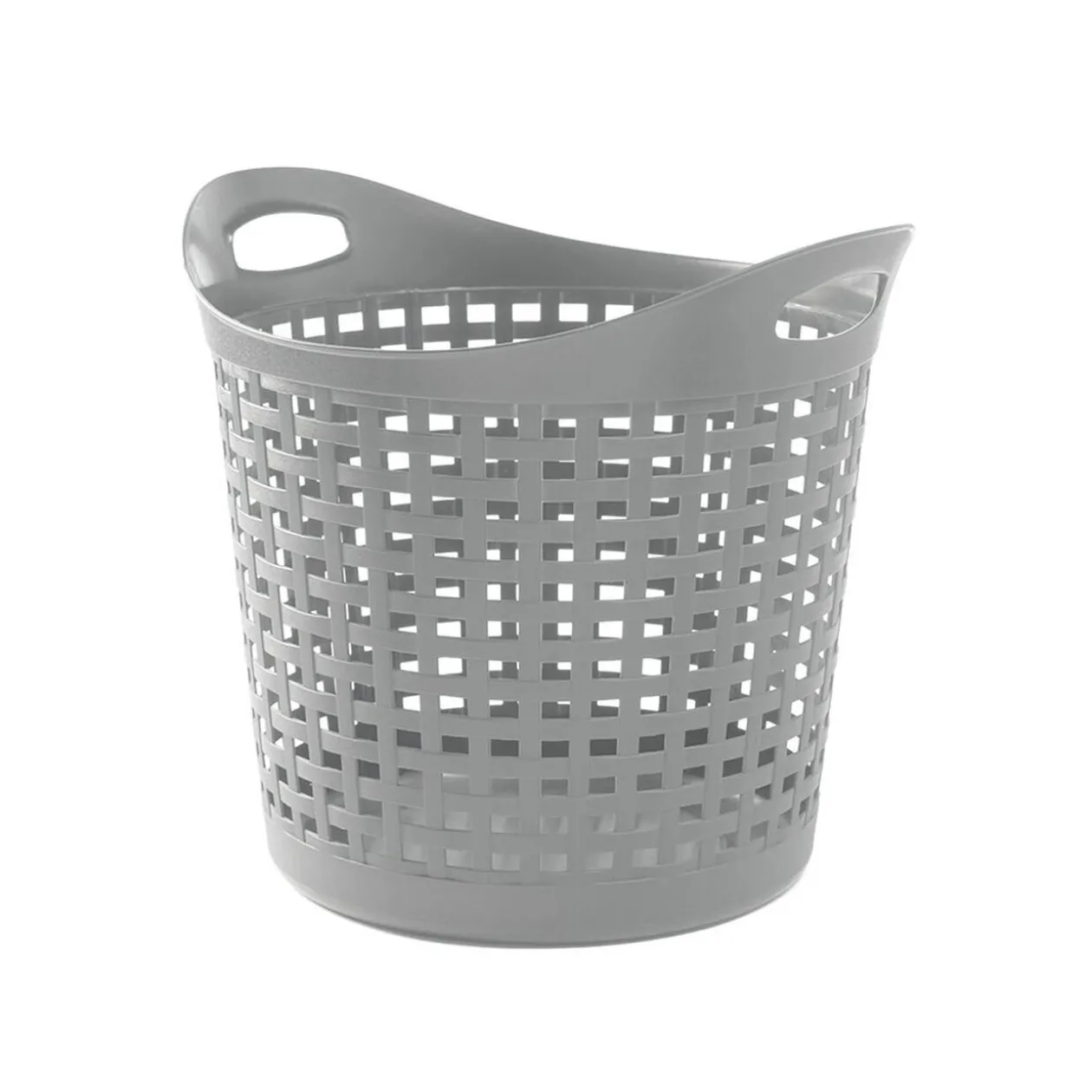 Corbeille à linge cylindrique effet tressé 30 L