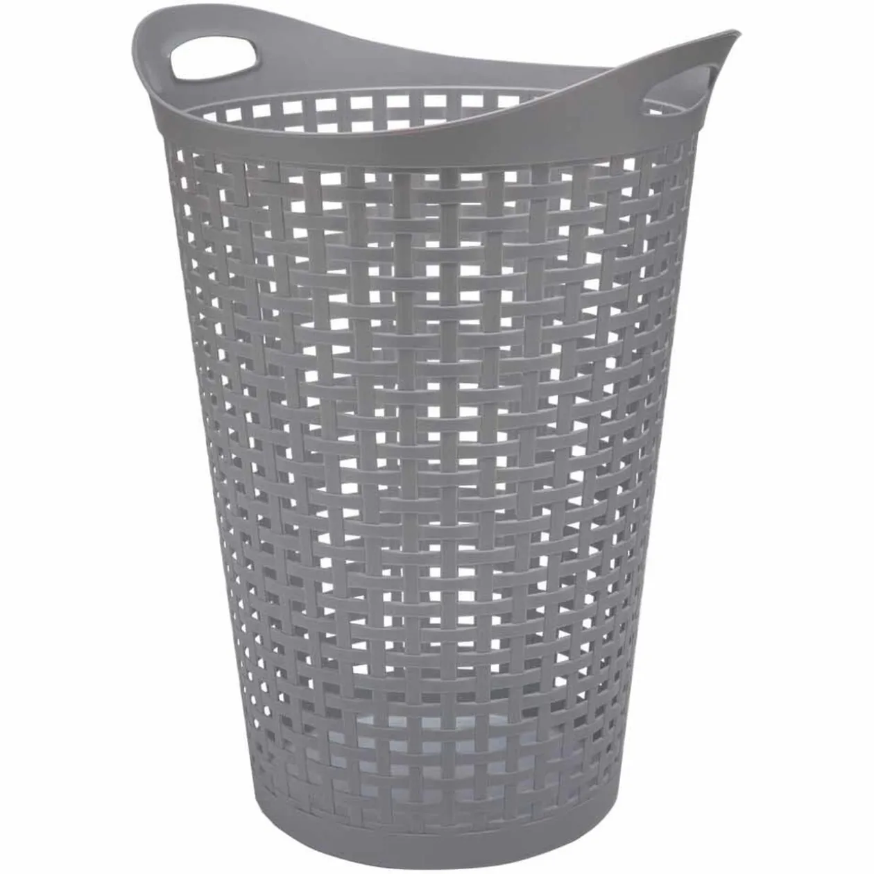 Corbeille à linge cylindrique effet tressé 60 L