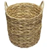 Corbeille avec anses en jacinthe tressée H25 cm