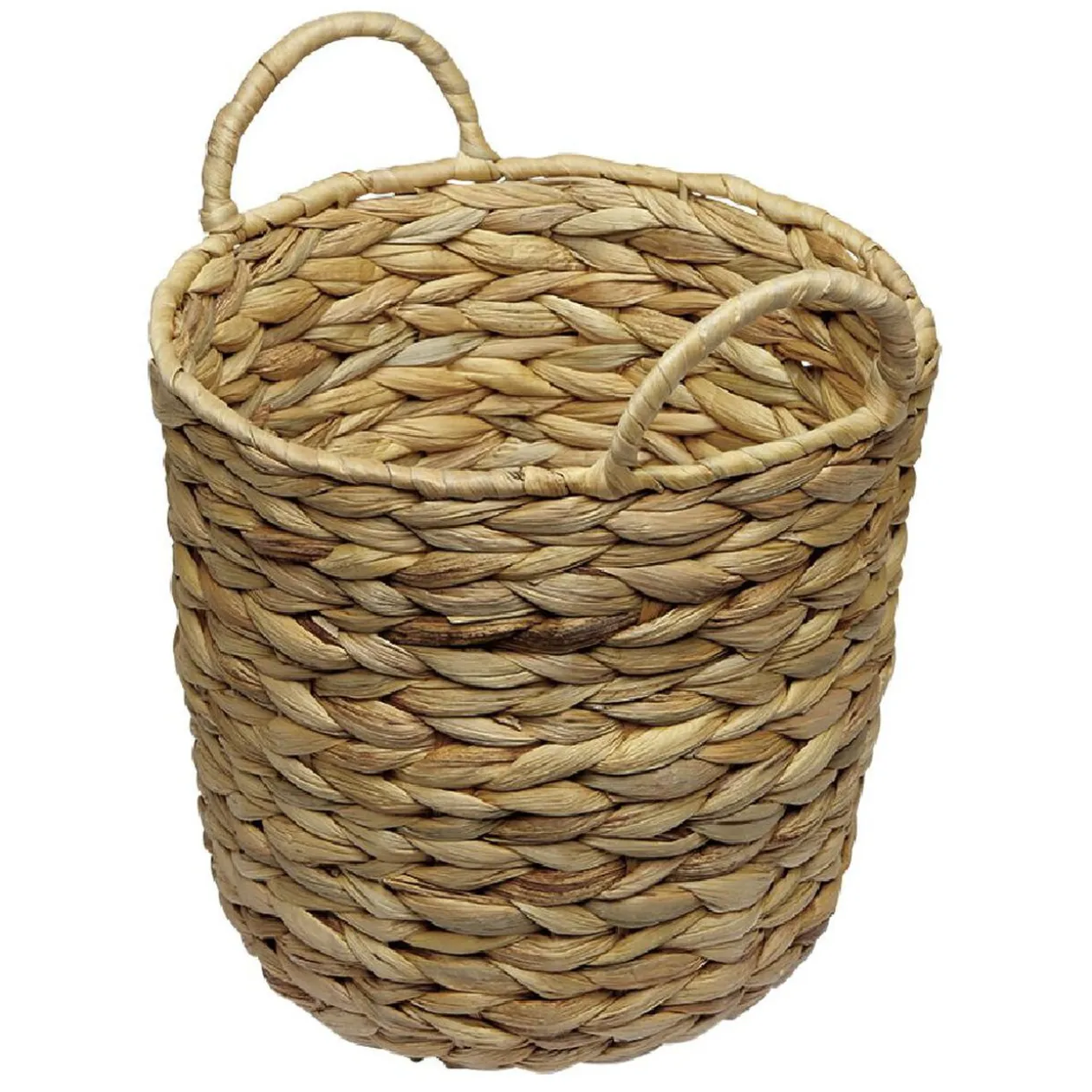 Corbeille avec anses en jacinthe tressée H25 cm