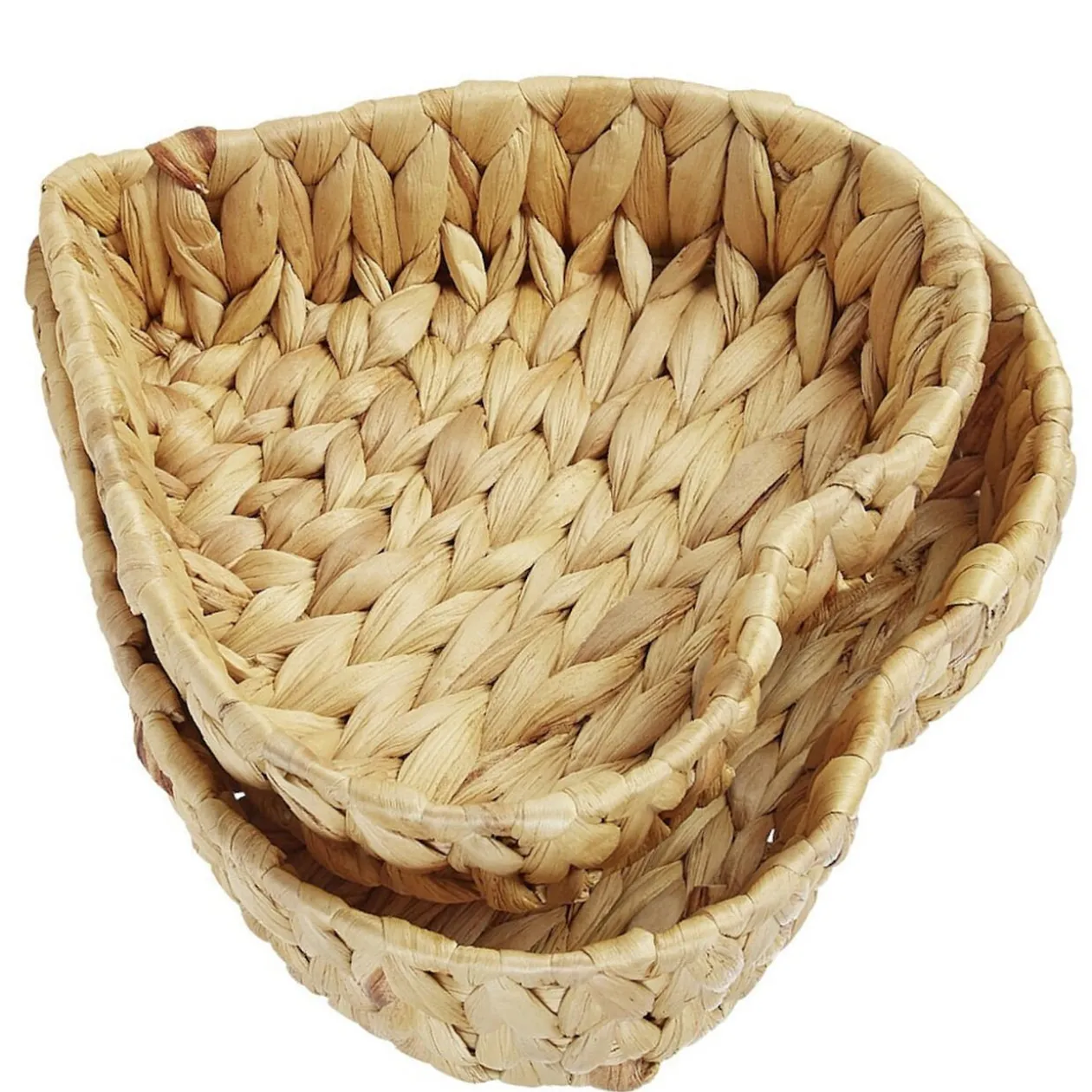 Corbeille forme coeur jacinthe d'eau tressée x2