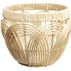 Corbeille ronde imitation rotin