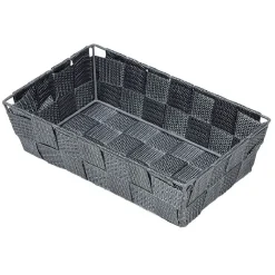 Corbeille sans anse synthétique tissée façon osier
