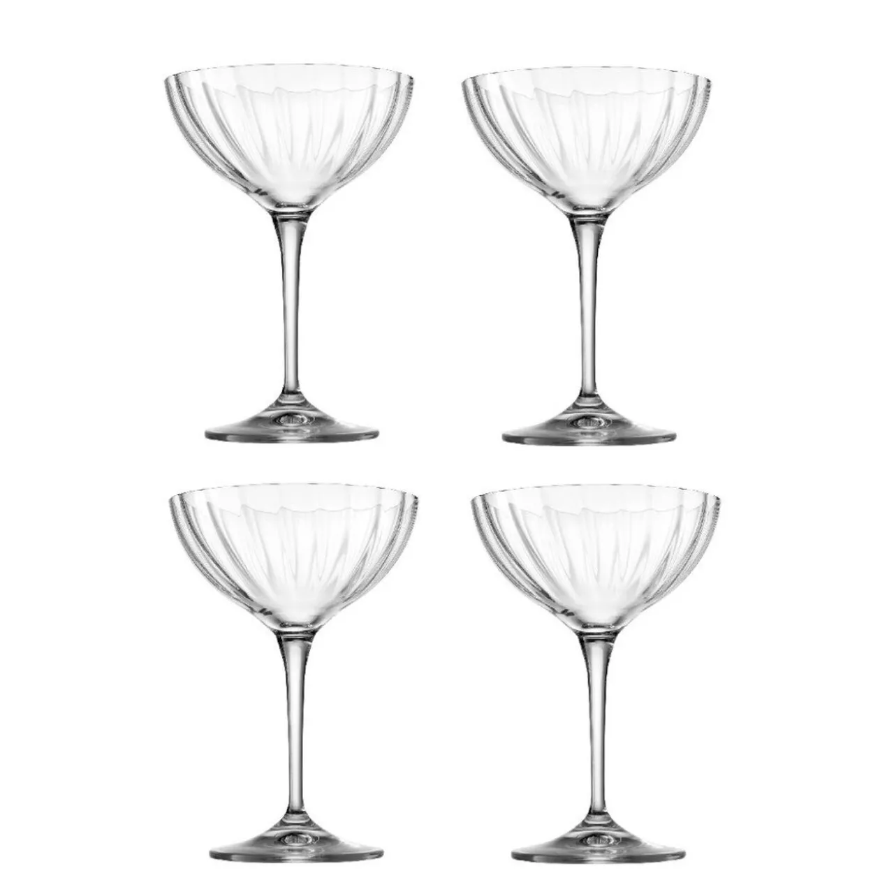 Coupe à champagne en verre Cristal 21 cl x4
