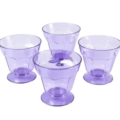 Coupe à glace plastique violette x4