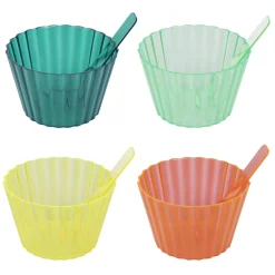 Coupelle à glace en plastique assorti x4