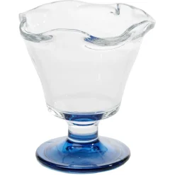 Coupelle à glace en verre avec pied coloré Ø10,6xH11,7cm