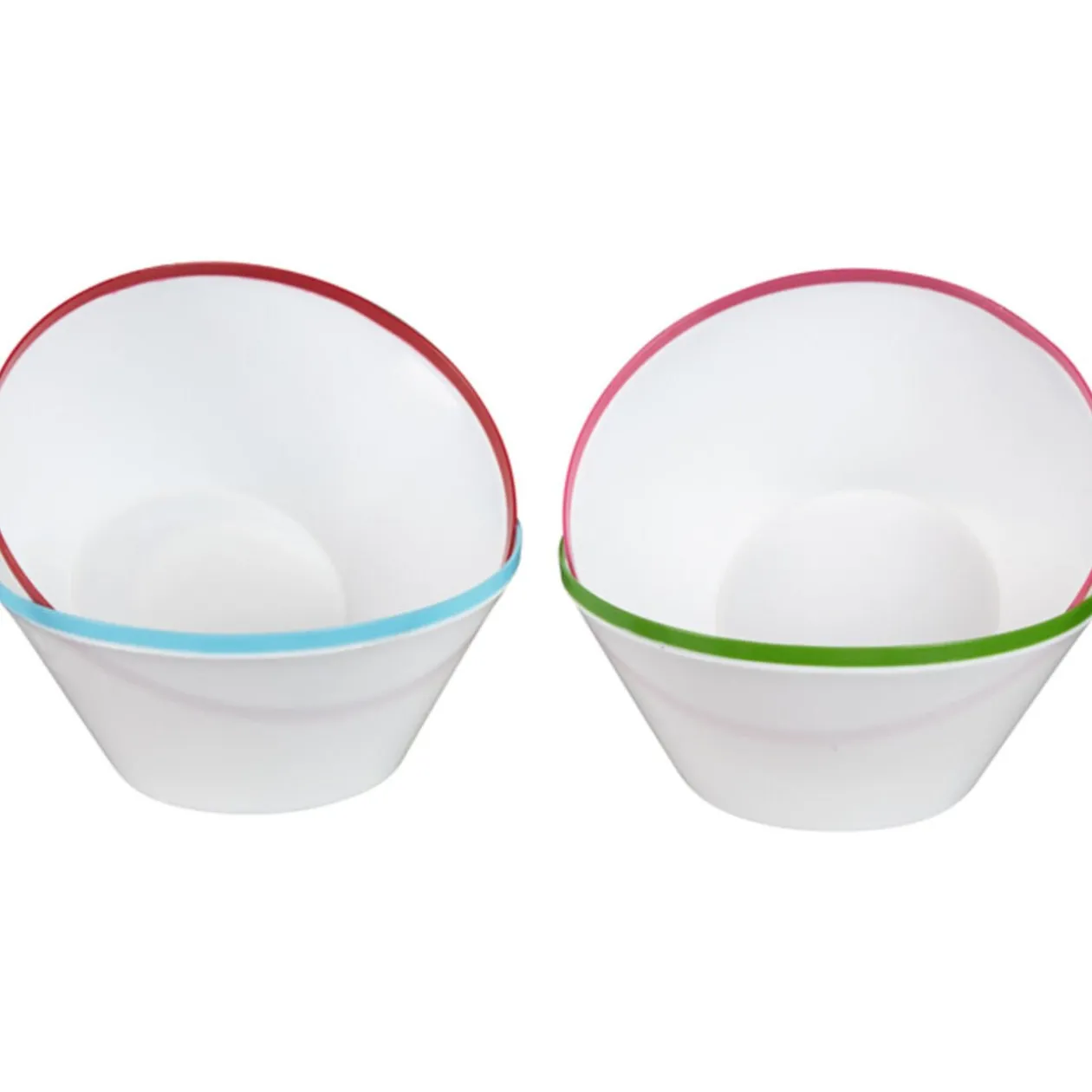 Coupelle blanc bord coloré x4