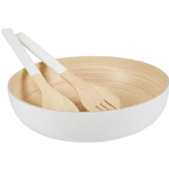 Coupelle blanche en bambou forme ronde