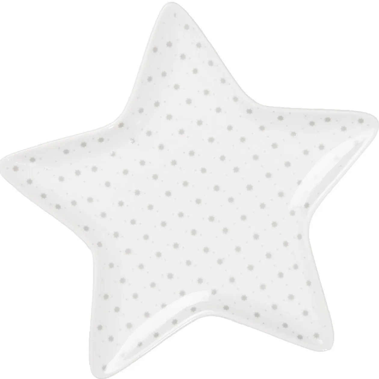 Coupelle blanche forme étoile à pois gris