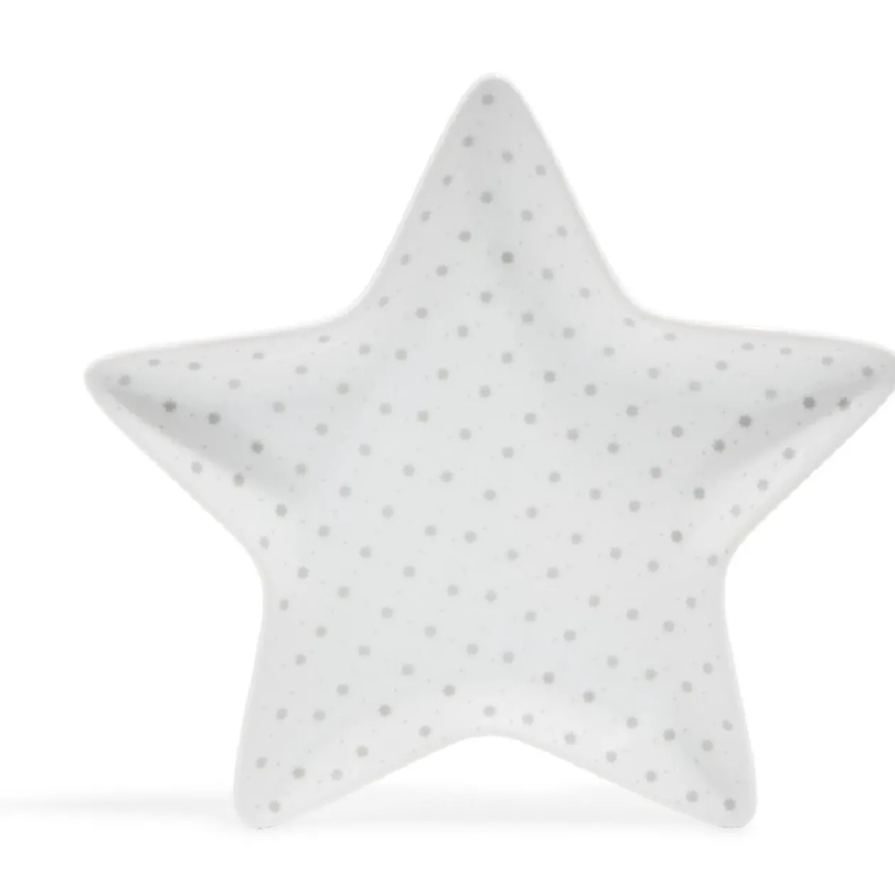Coupelle blanche forme étoile à pois gris