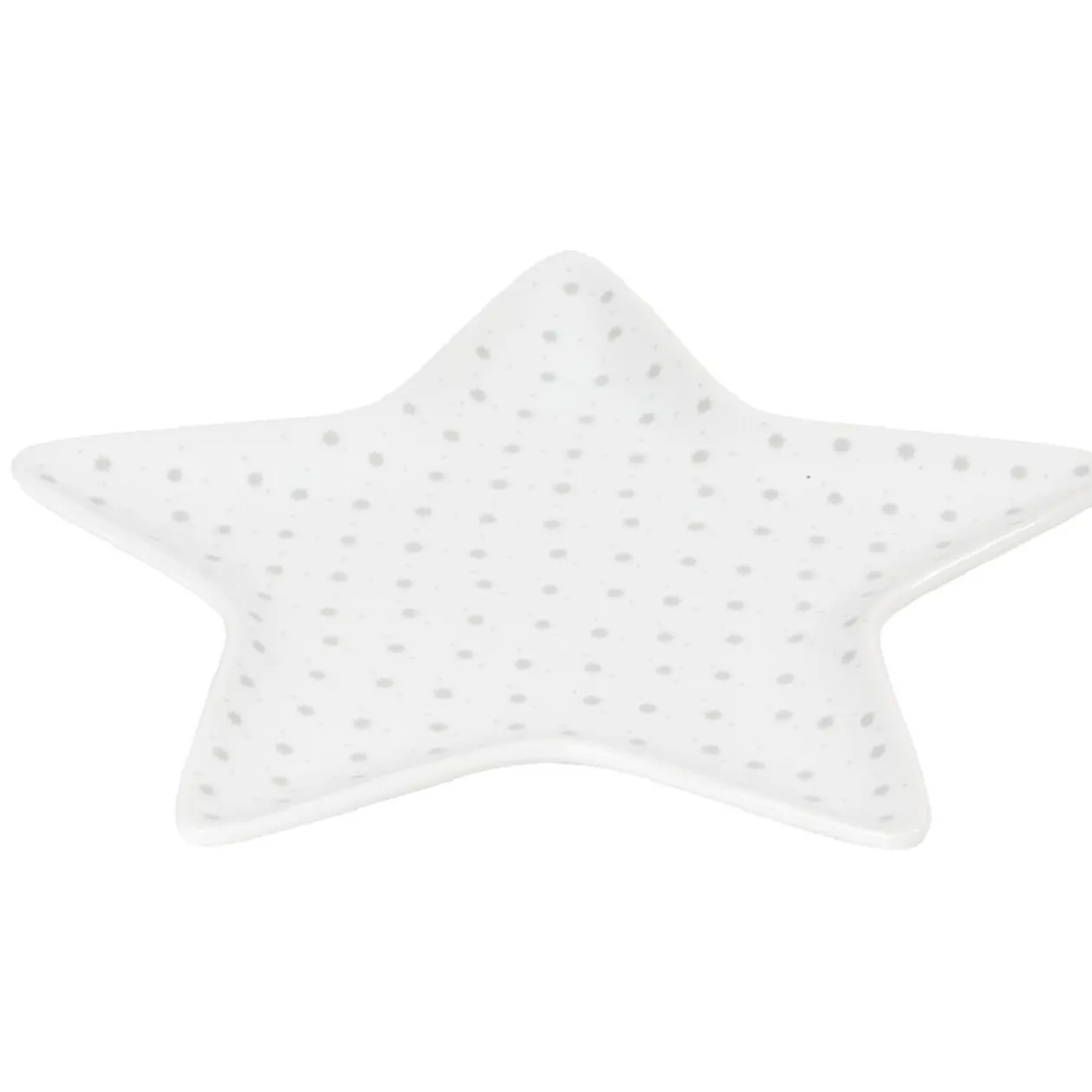 Coupelle blanche forme étoile à pois gris
