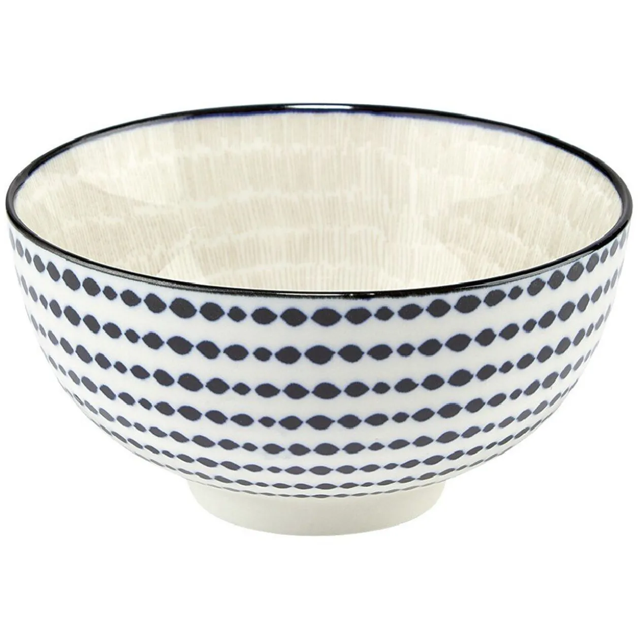 Coupelle en porcelaine décor blanc et bleu