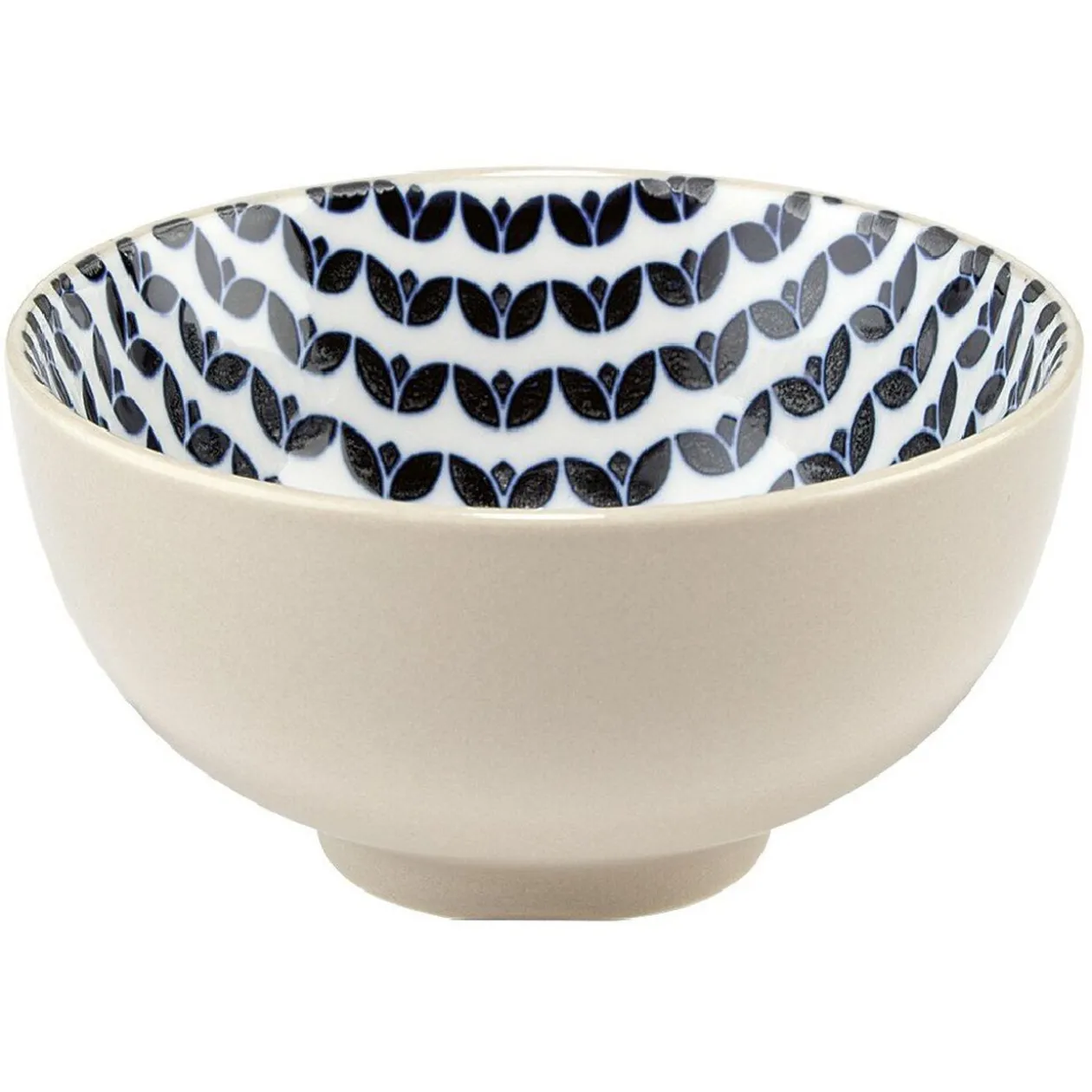 Coupelle en porcelaine décor blanc et bleu