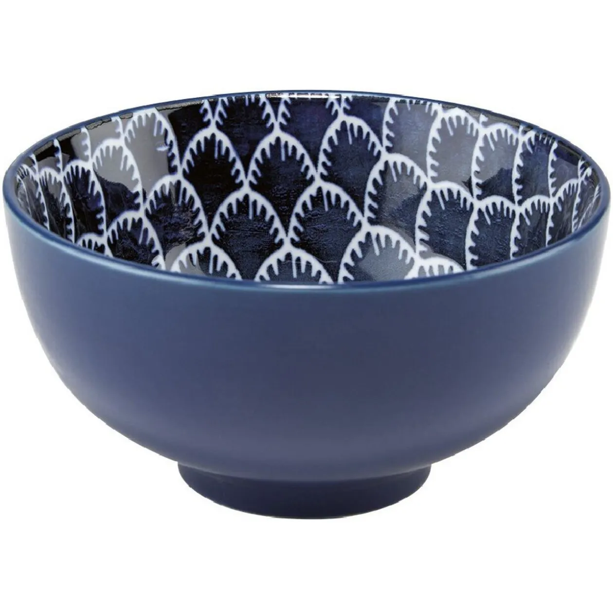 Coupelle en porcelaine décor blanc et bleu