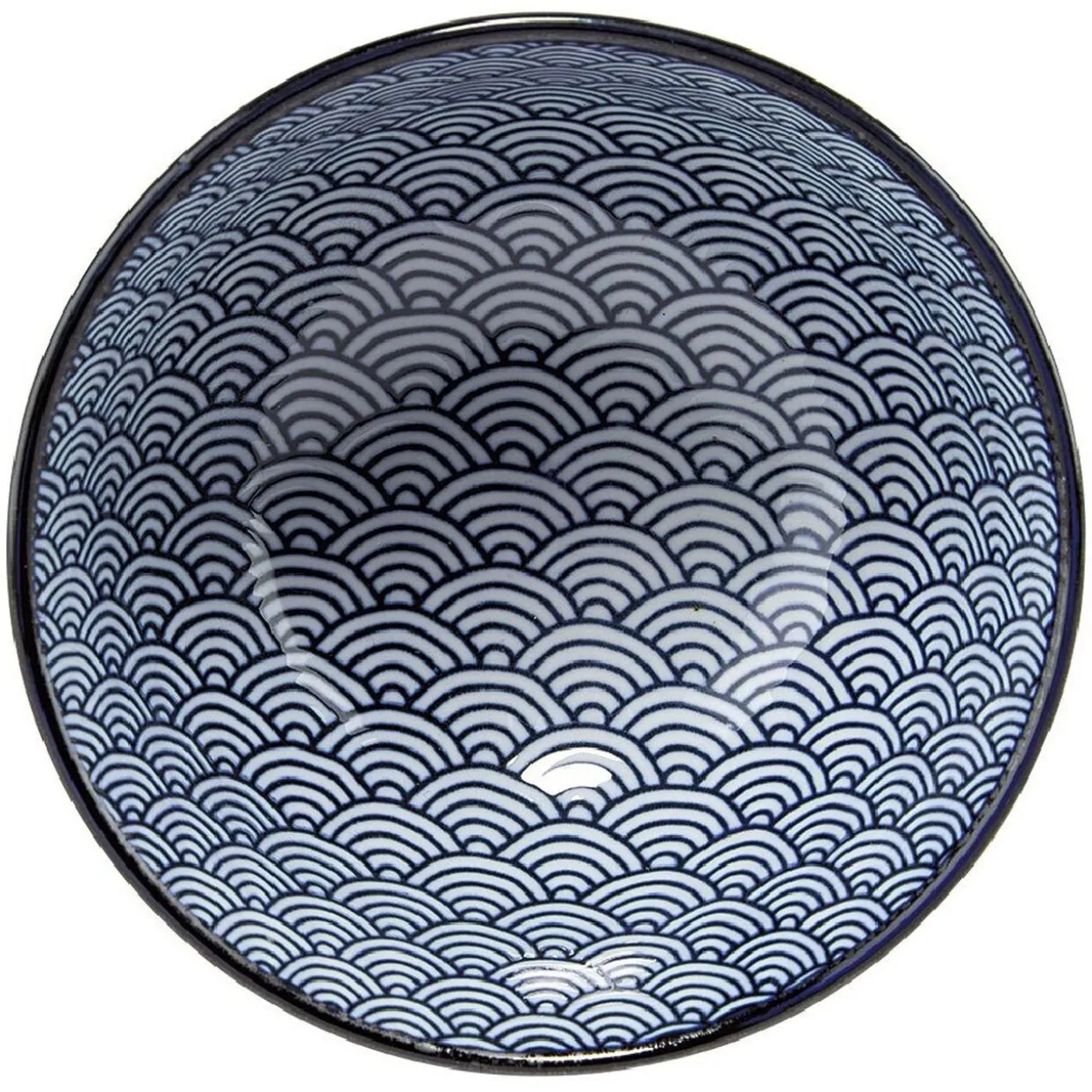 Coupelle en porcelaine décor blanc et bleu