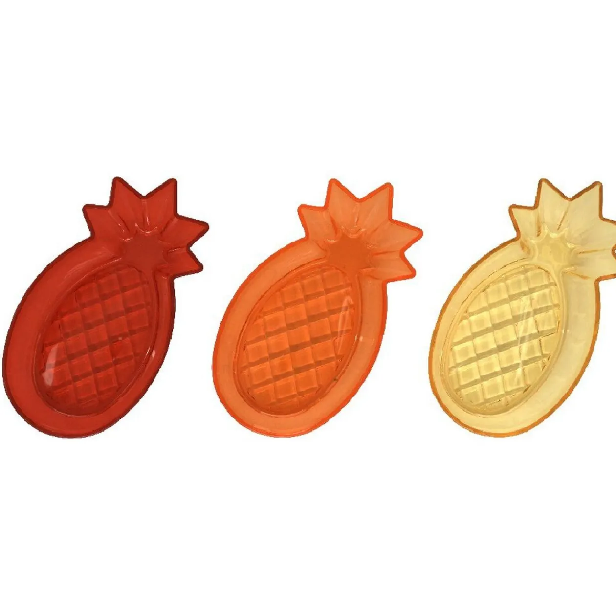 Coupelle plastique ananas x3