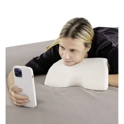 Coussin mémoire de forme oreiller incurvé blanc 36x30xH13cm