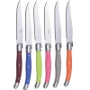 Couteau à steack inox manche multicolore x6