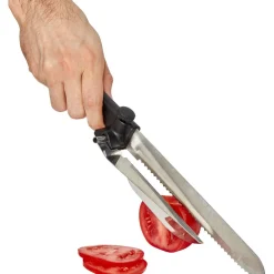 Couteau à trancher réglable noir en inox