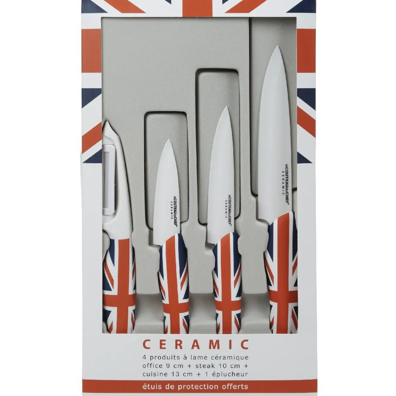 Couteau céramique manche London x 3 et éplucheur