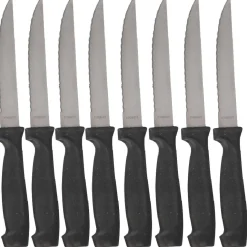 Couteau lame inox manche noir x10