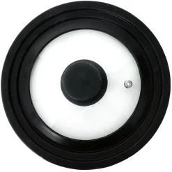 Couvercle en verre avec contour silicone noir Ø 21 cm